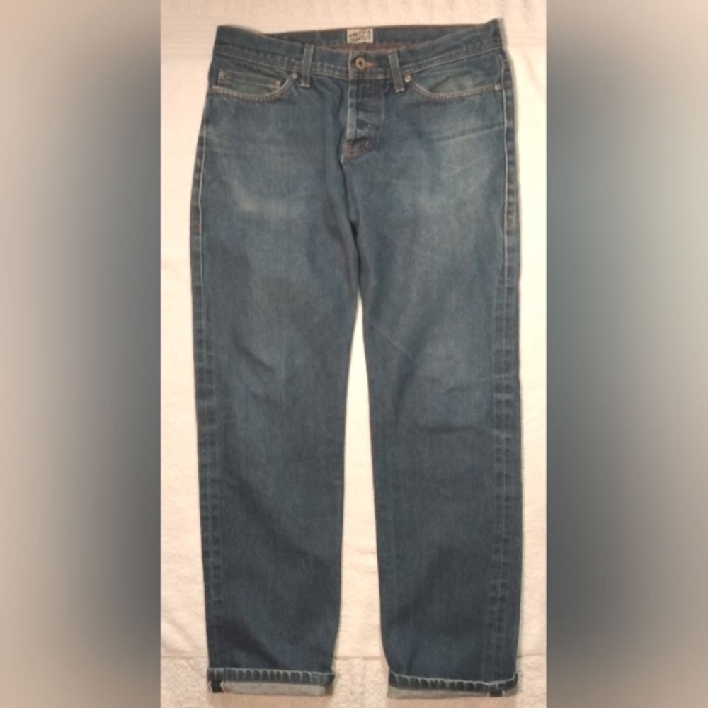 NAKED & FAMOUS Raw Japanese Selvedge Denim Button Fly Jeans Men's 33